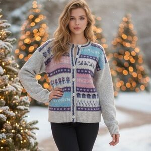 Woolrich Vintage Wool Cardigan Sweater